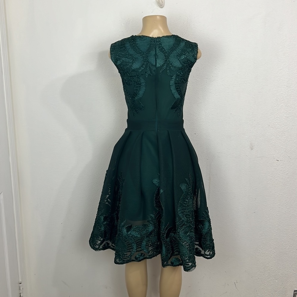 Maje Emerald Green Lace Mesh Midi Dress size 1 - Picture 5 of 9